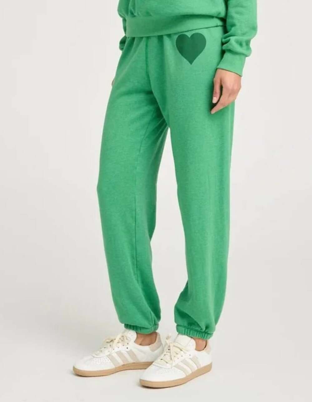 SPRWMN Jade Heart Sweatpants Green Pull On Jogger Loungewear Women's M